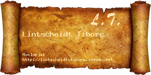 Lintscheidt Tiborc névjegykártya